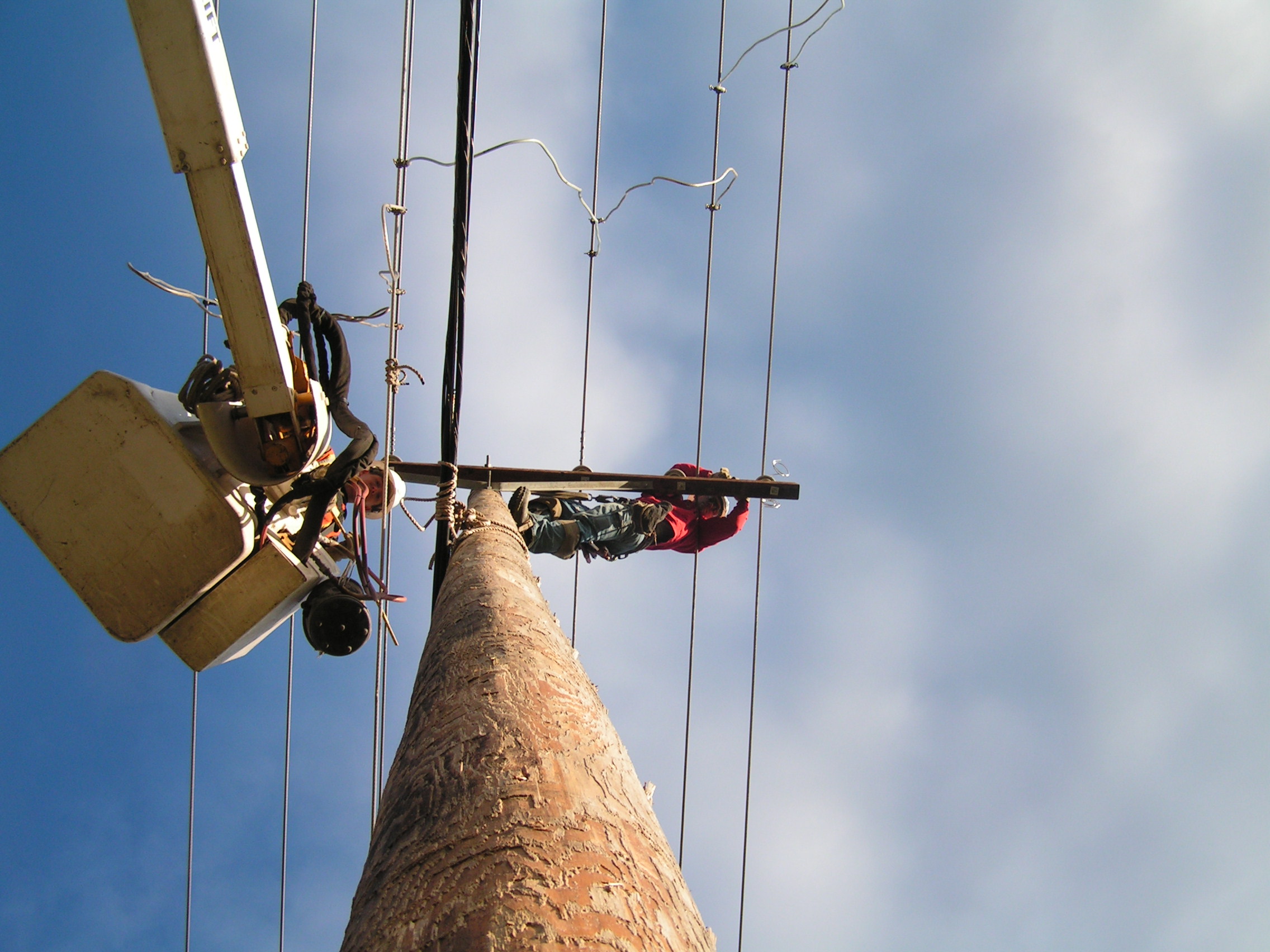 Sideways on the pole