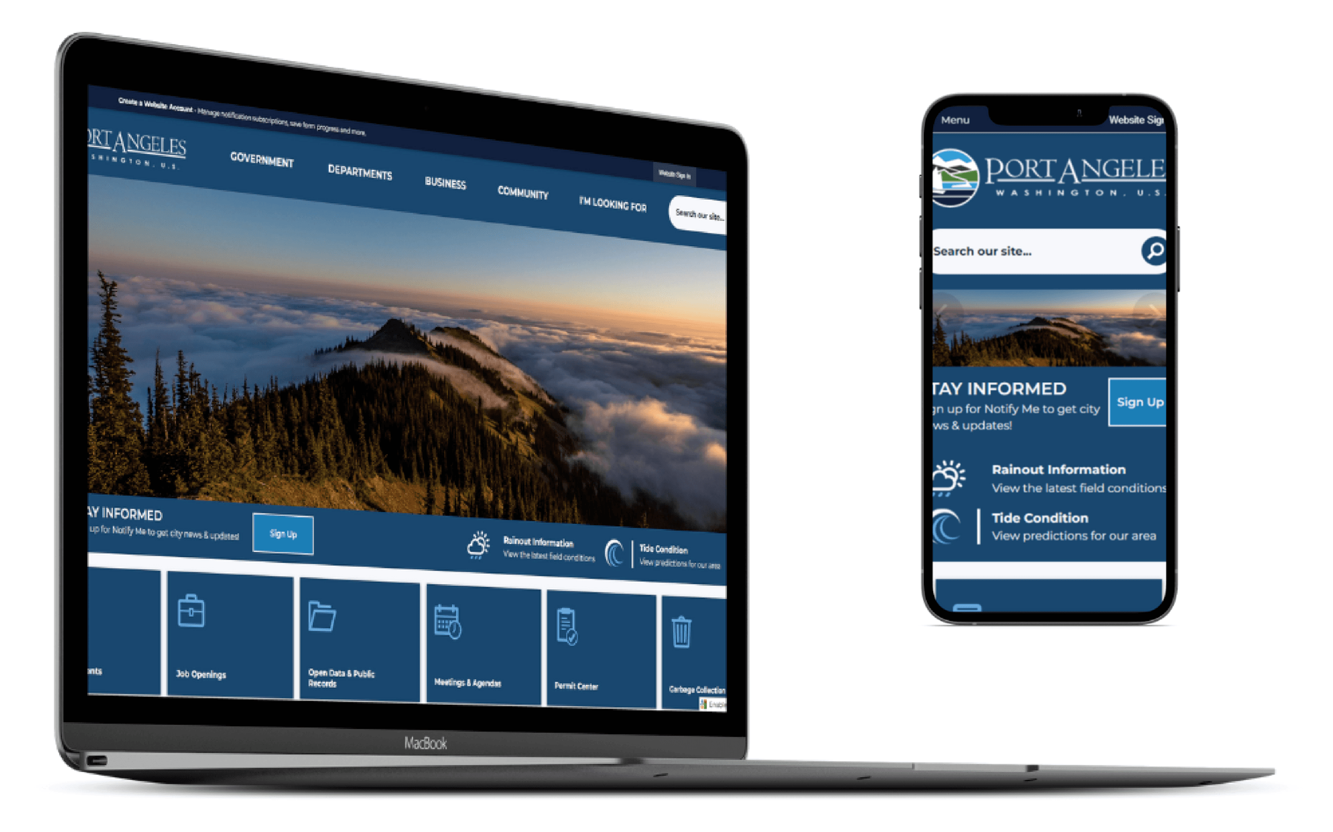 Mock Up of the 2023 City Website Redesign